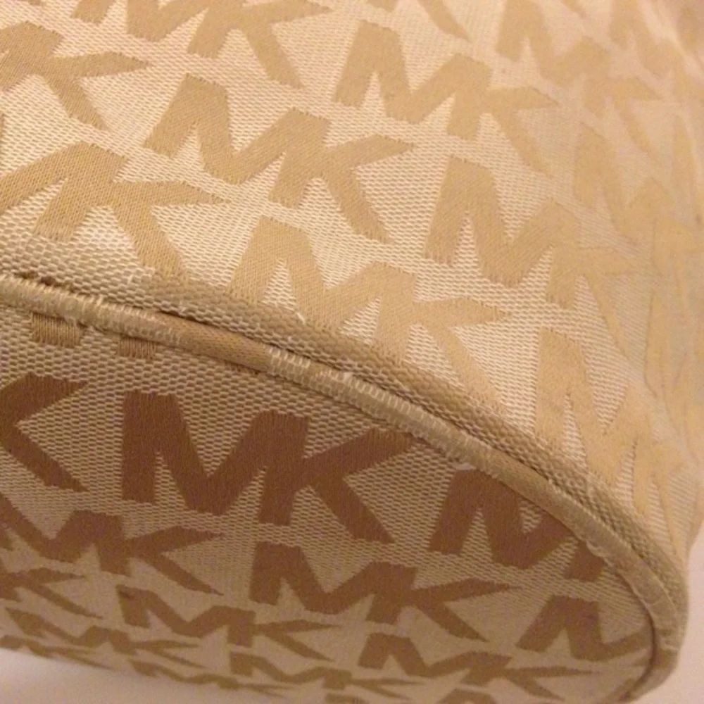 Michael Kors gold MK signature tote bag